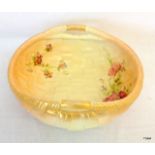 A Royal Worcester 'Blush' porcelain fruit bowl with hand painted flower decoration shape no G441