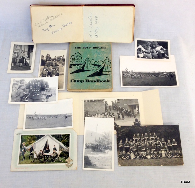 A selection of 10 early Girl Guides & Scouts postcards and photographs with a Brownies autograph