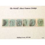 The worlds most famous stamps 'The shilling green 1873-80' with certificate of authenticity