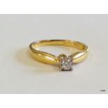 An 18ct gold diamond solitaire approx 0.25ct size O