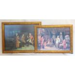 A pair of gilt framed Pictures landlords tale 82 x 65