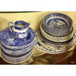 A quantity of blue & white china