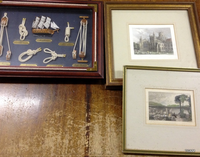 2 Architectural pictures and a set of ships knots