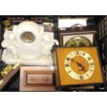 A box of carriage and other clocks