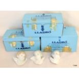 Three Lladro cherubs boxed