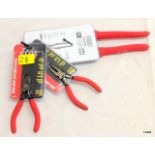 A water pump pliers and 2 mini pliers