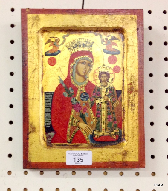 A framed Russian icon