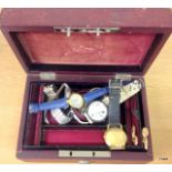 A jewellery box to include watches, cufflinks and gold