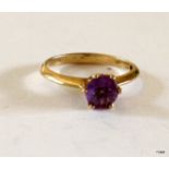 A 9ct gold Amethyst ring size N