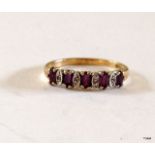 A 9ct gold diamond and Amethyst ring hallmarked size O