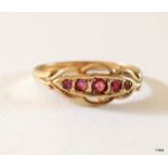 A 9ct gold pink topaz old style ring size P