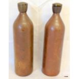 2 brass water bottles 28cm high