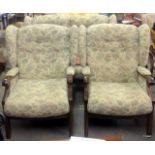 A cottage 2 seat Settee and pair of wing back chairs