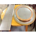 2 x oval wall mirrors and a rectangular bevel edged wall mirror