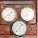 3 x brass pressure gauges