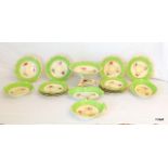 A 16 piece Victorian hand painted dessert service c1860