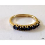 A 9ct gold blue sapphire ring size P