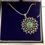 A silver and cz snowflake pendant necklace