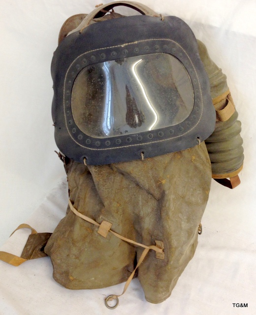 A babies enclosed gas mask