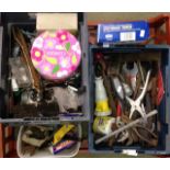 A tray of mixed workshop and DIY tools and materials