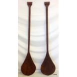 A pair of Pacific Islands out rigger Canoe paddles 130cm high paddle 28 x 2.5
