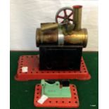 A Momod stationary steam engine with hammer/anvil accessory 16 x 18 x 10cm