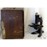 A boxed vintage Beck Of London microscope
