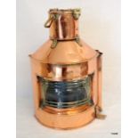 Ship's Copper lamp, dated 1943. Converted to electric