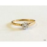 A 9ct gold diamond solitaire 0.25ct size J