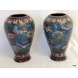 A pair of Cloisonne vases 24 x 15