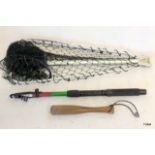 A Poachers rod, Landing net and priest