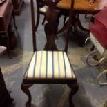 4 high backed chairs on cabriole legs with drop in seats (one showing)