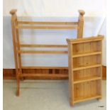 a pine towel rail and spice rack