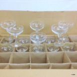 A large quantity of champagne glasses (approx 40)
