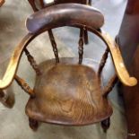 An elm country chair reduced as a child's seat.