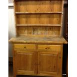 A pine two part dresser