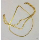 2 x 9ct gold necklaces 26 grams