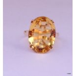 A 9ct gold antique Quartz ring size L