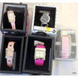 Five boxed watches