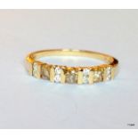 9ct gold yellow and white diamond ring, size Q