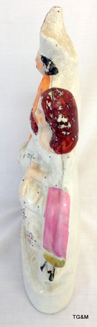 A 19th century Staffordshire figure of Scottish figures 37 x 20 x 8cm - Image 2 of 3