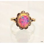 A 9ct gold ladies opal ring size M