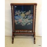 Barley twist tapestry fire screen