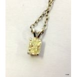 A white gold diamond pendant necklace approx 75points