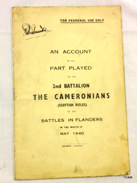 A short history of the Cameronians ( Scottish Rifles) printed in 1939, including insert book - Image 4 of 5