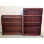 2 bookcases with adjustable shelves  120 x 87 and 94 x 92cm