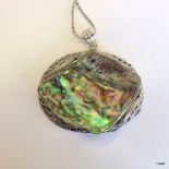 A silver and Abalone pendant