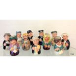 A Collection of 11 DoultonVille character jugs