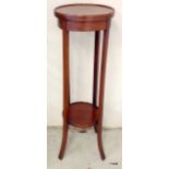 An inlaid mahogany pot stand