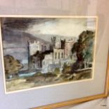 Framed and Glazed Watercolour painting By T.Stuart Milner RWS RBA Old Bolton Castle Wensleydale